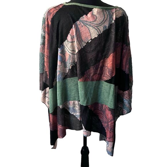 Palila San Francisco Unique Vibrant Art to Wear Tunic Textured Shark Bite‎ Hem L - Picture 5 of 7